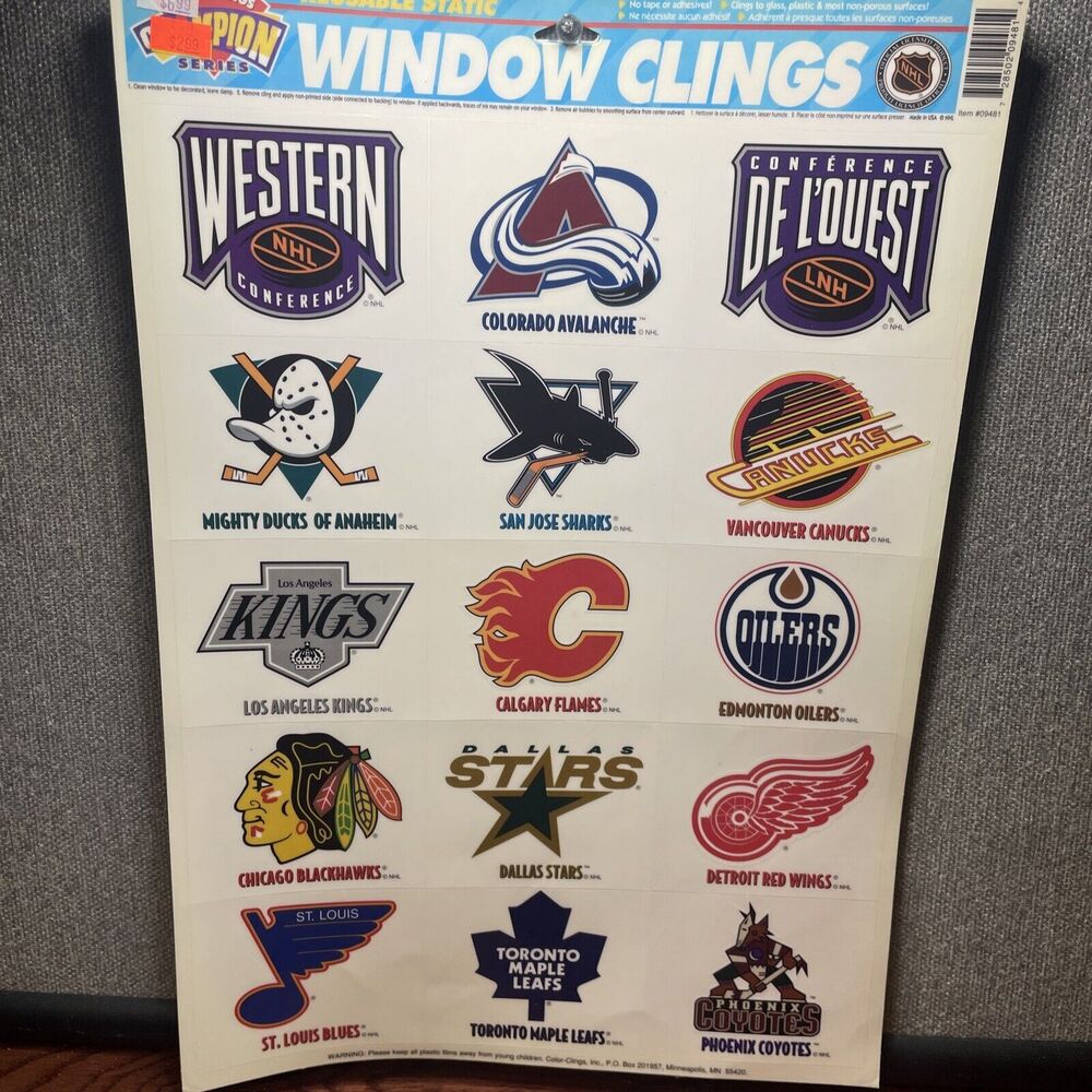 Vintage Color Clings NHL Western Conference
